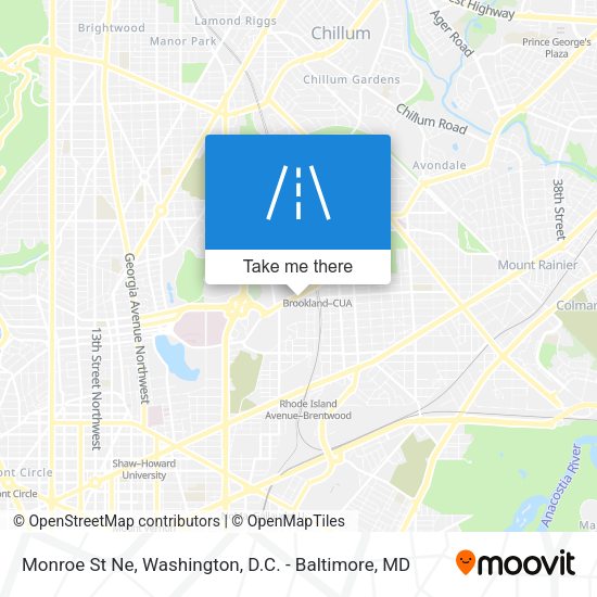 Monroe St Ne map