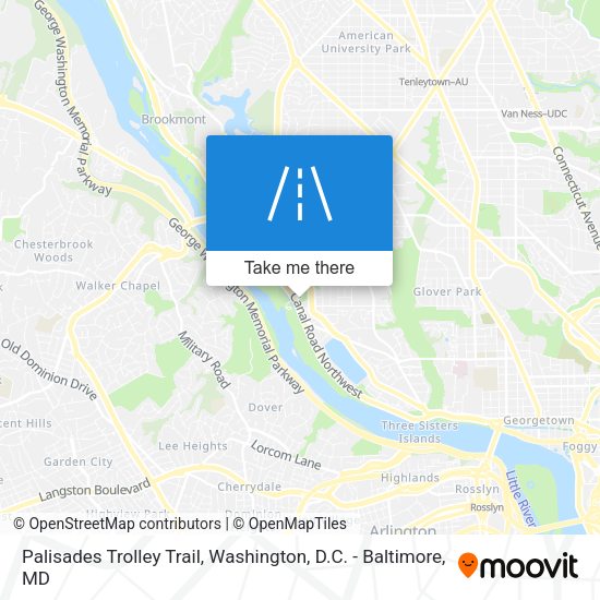 Palisades Trolley Trail map
