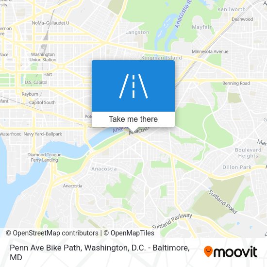 Penn Ave Bike Path map
