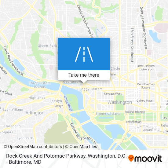 Rock Creek And Potomac Parkway map