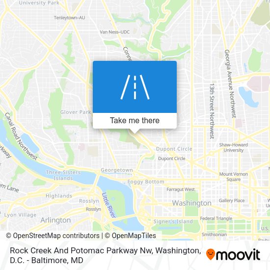 Mapa de Rock Creek And Potomac Parkway Nw
