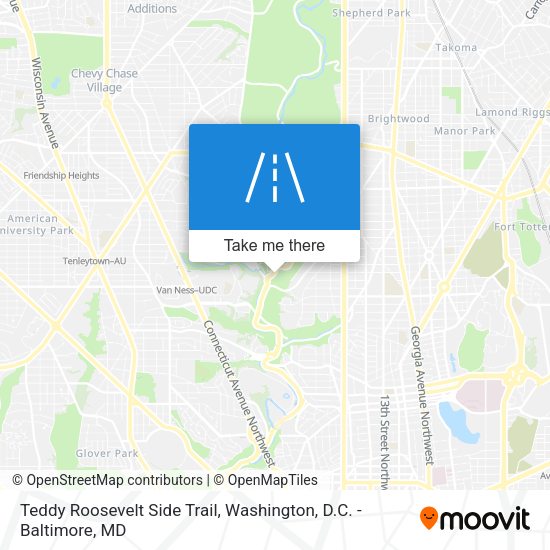 Teddy Roosevelt Side Trail map