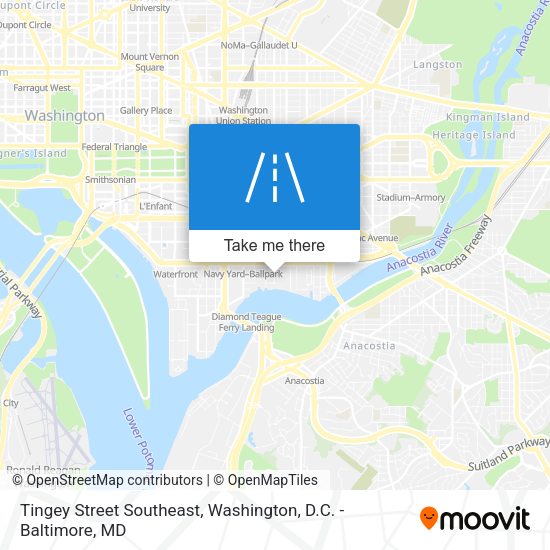 Mapa de Tingey Street Southeast