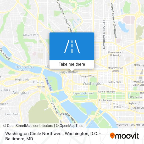 Mapa de Washington Circle Northwest