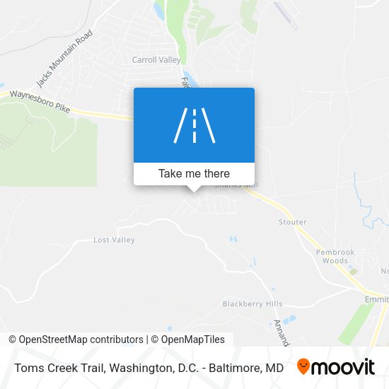 Toms Creek Trail map