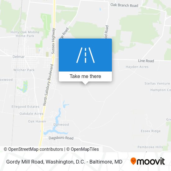 Gordy Mill Road map