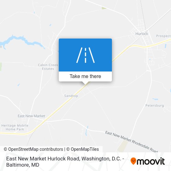 East New Market Hurlock Road map