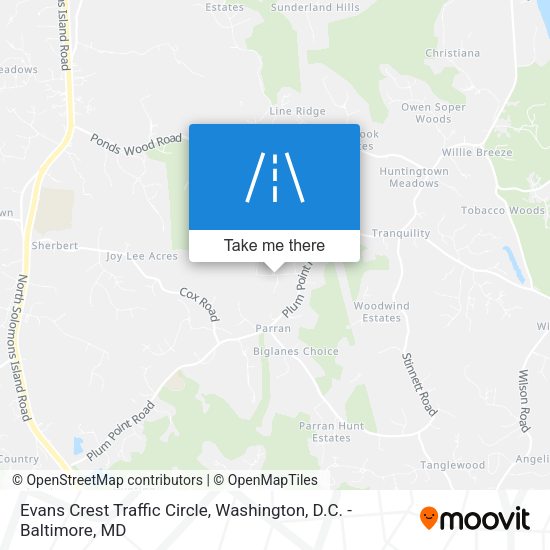 Evans Crest Traffic Circle map