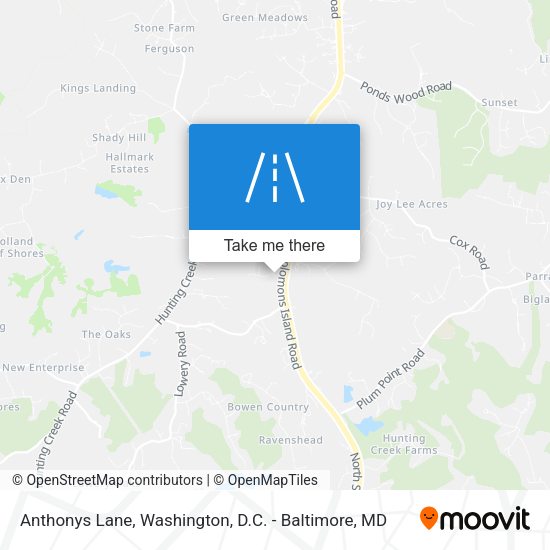 Anthonys Lane map