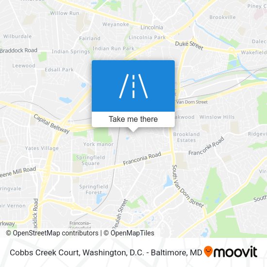Cobbs Creek Court map