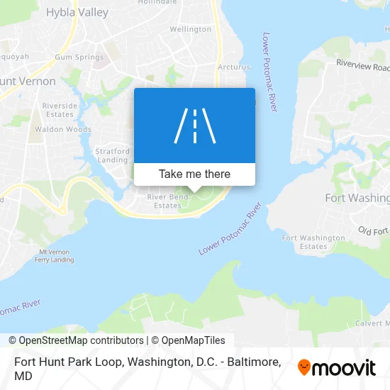 Fort Hunt Park Loop map