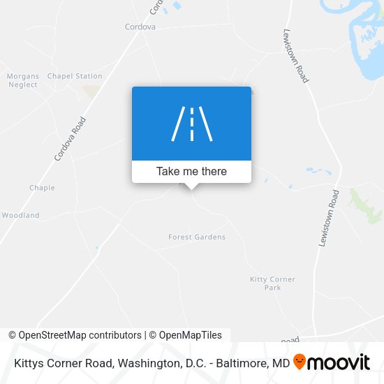 Mapa de Kittys Corner Road