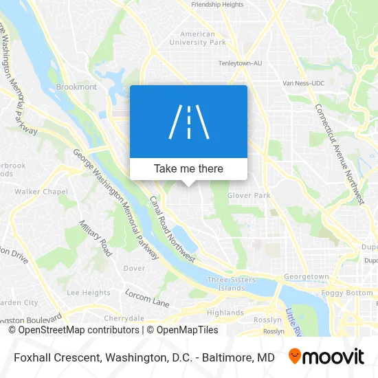 Foxhall Crescent map
