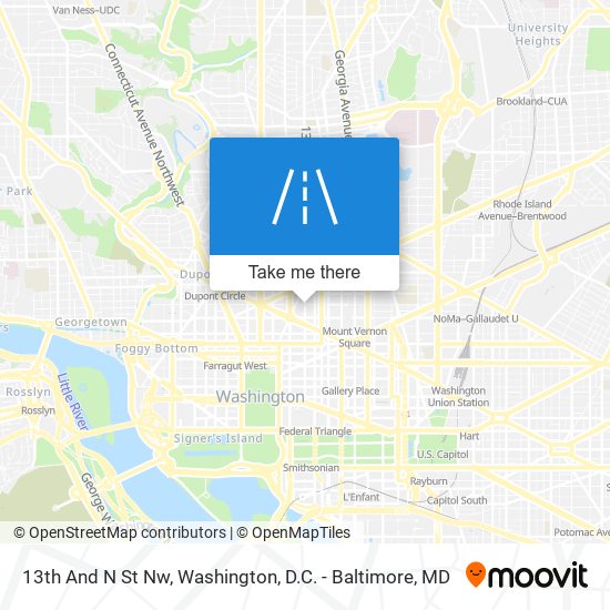 13th And N St Nw map