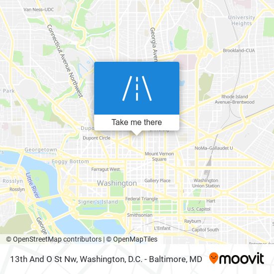 13th And O St Nw map