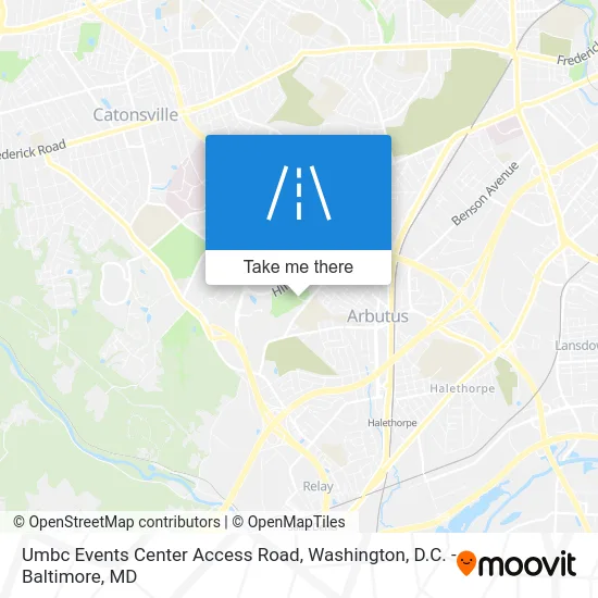 Umbc Events Center Access Road map