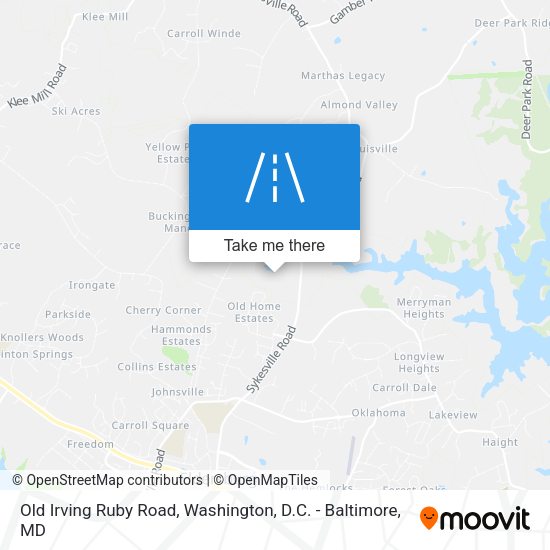 Old Irving Ruby Road map