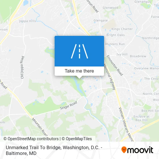 Unmarked Trail To Bridge map