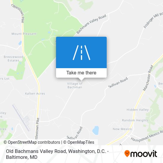 Old Bachmans Valley Road map