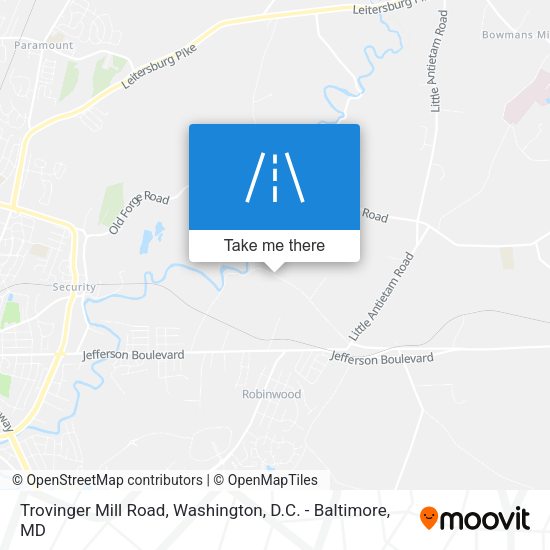 Trovinger Mill Road map