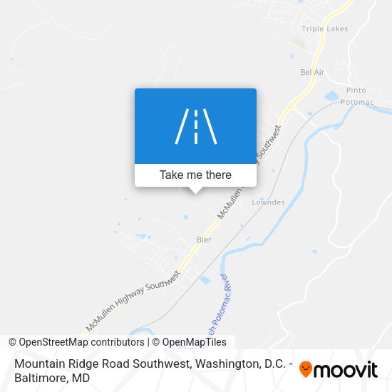 Mountain Ridge Road Southwest map