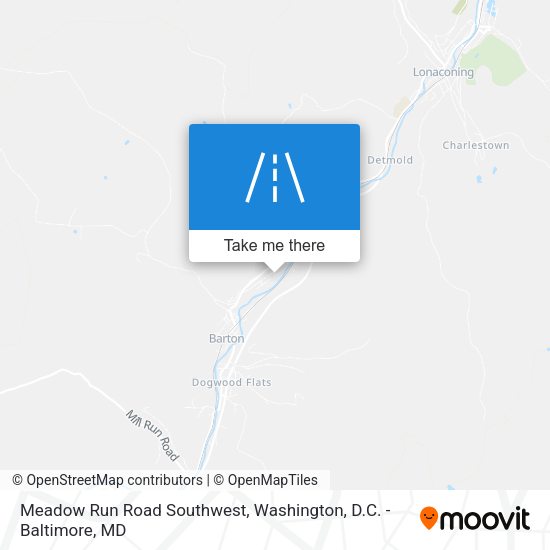 Meadow Run Road Southwest map