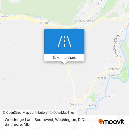 Woodridge Lane Southwest map