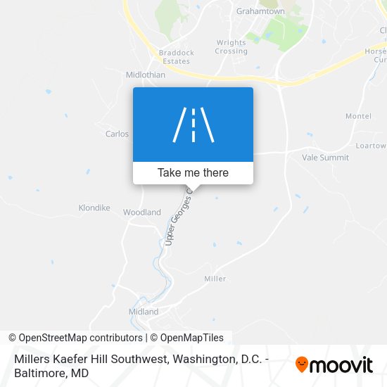 Millers Kaefer Hill Southwest map