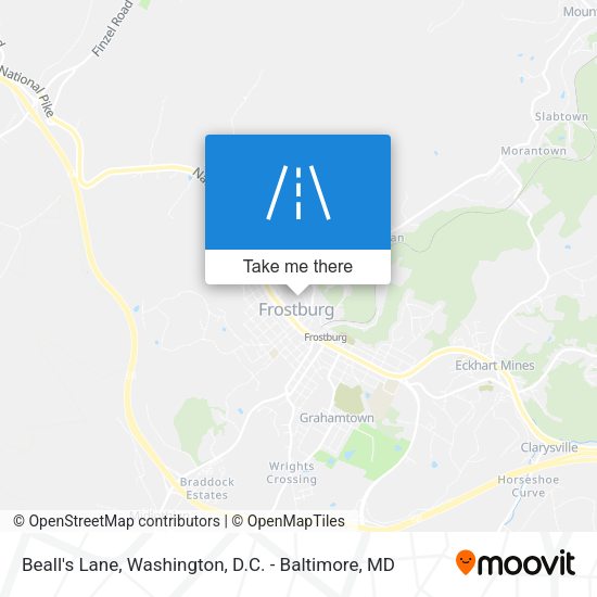 Beall's Lane map