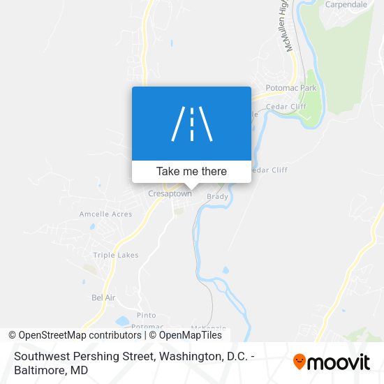 Southwest Pershing Street map