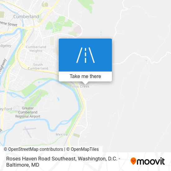 Roses Haven Road Southeast map