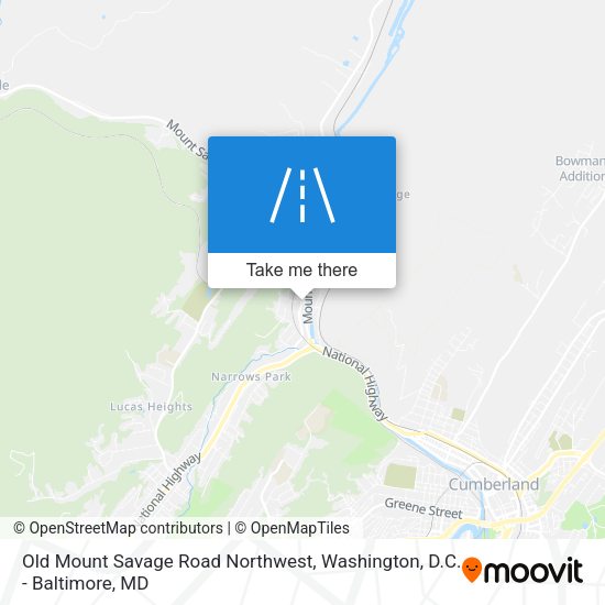 Mapa de Old Mount Savage Road Northwest