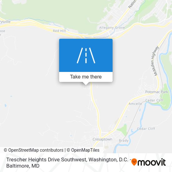 Trescher Heights Drive Southwest map