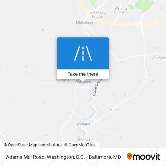 Adams Mill Road map