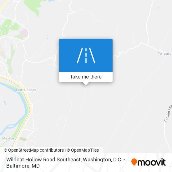 Wildcat Hollow Road Southeast map