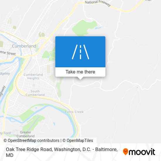 Oak Tree Ridge Road map