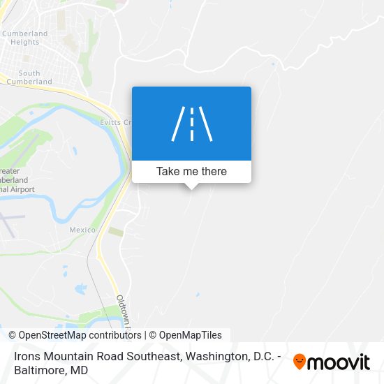 Irons Mountain Road Southeast map