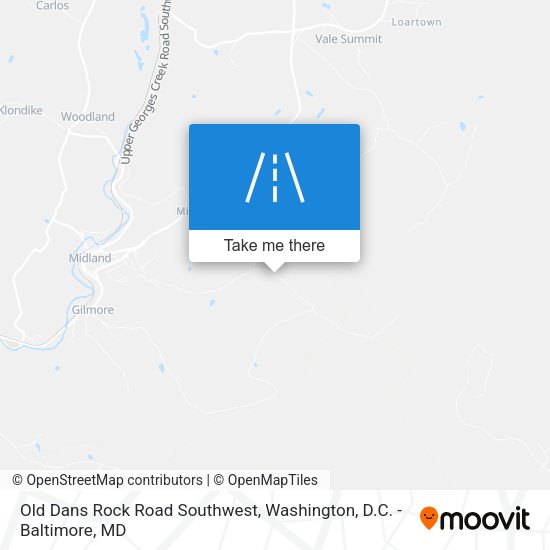 Old Dans Rock Road Southwest map