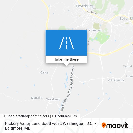 Hickory Valley Lane Southwest map