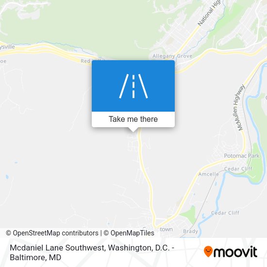 Mcdaniel Lane Southwest map
