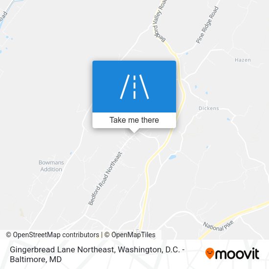 Gingerbread Lane Northeast map