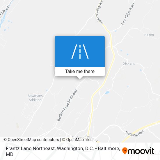 Frantz Lane Northeast map