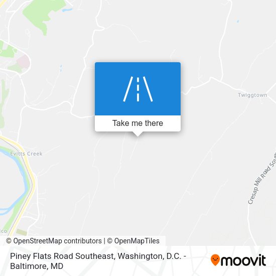 Piney Flats Road Southeast map