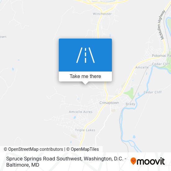 Spruce Springs Road Southwest map