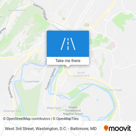 West 3rd Street map