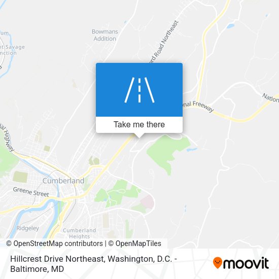 Hillcrest Drive Northeast map