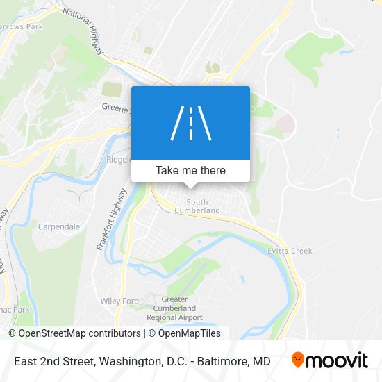 East 2nd Street map