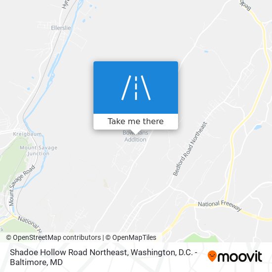 Shadoe Hollow Road Northeast map