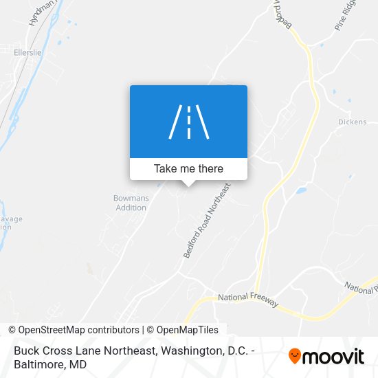 Buck Cross Lane Northeast map