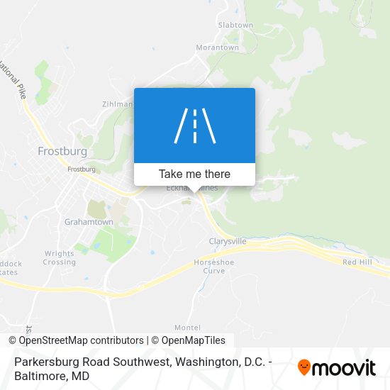 Parkersburg Road Southwest map